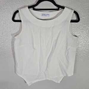 Sandra Viden V Top Sleeveless White Size 4